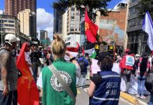 PBI-Colombia accompanies the CSPP at the International Workers’ Day march in Bogota