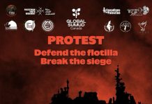 PBI-Canada to observe rally in Ottawa to defend the Global Sumud Flotilla and the immediate release to two civilians from Israeli custody