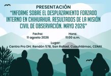 PBI-Mexico highlights the report of the Civil Observation Mission on internal forced displacement in Chihuahua