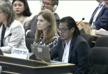 PBI-Nicaragua accompanied Indigenous Mayangna leader Lusben Taylor speaks at the UN in Geneva about the impacts of mining on territories