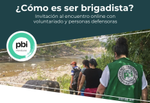 Register now for the WEBINAR “What is it like to be a PBI brigadista?” on Wednesday October 14